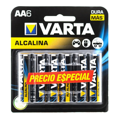 Pila Varta Alkalina AA 6 Unidades Precio Especial