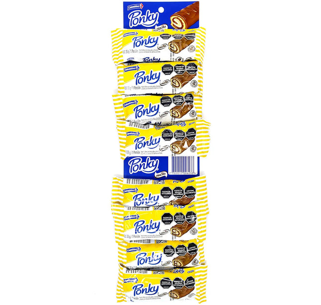 Ponky Crema Nucita Tira 8 Und