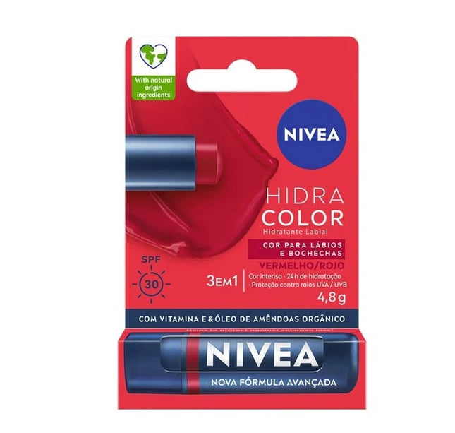 Labial Nivea Hidra Color Rojo