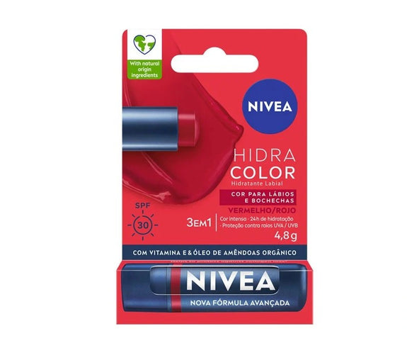 Labial Nivea Hidra Color Rojo