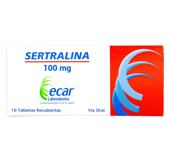 Sertralina 100 Mg 10 Tabletas Recubiertas Ecar