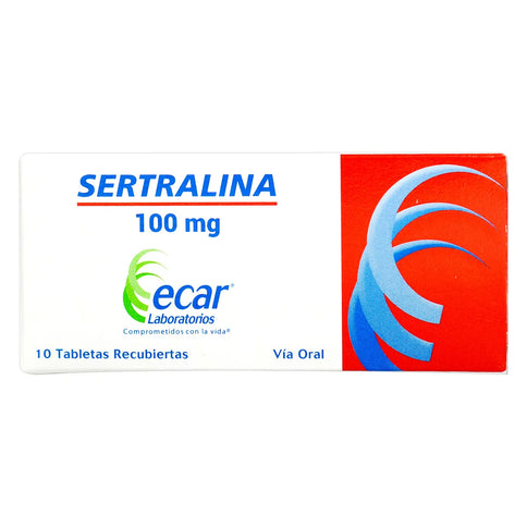 Sertralina 100 Mg 10 Tabletas Recubiertas Ecar