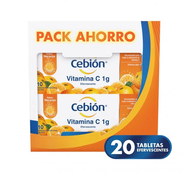 2 Cebion Naranja Efervescente 10 Tbs Pack Aho