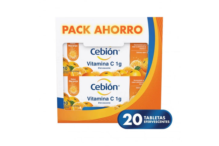 2 Cebion Naranja Efervescente 10 Tbs Pack Aho