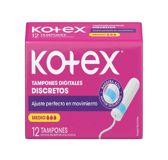 Tampones Digitales Kotex Medio 12 Unidades
