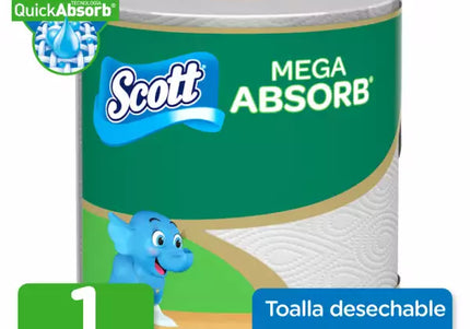 Toalla Papel Scott Mega Absorbente 135 Hojas