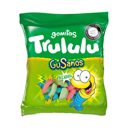 Gomas Trululu Gusanos Ácidos Bolsa 70 Gr