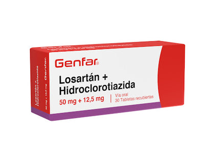 Losartan+ Hidroclorotiazida 50Mg+12.5 Mg 30 Tabs Gf