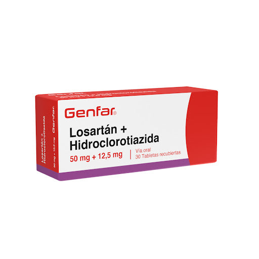 Losartan+ Hidroclorotiazida 50Mg+12.5 Mg 30 Tabs Gf