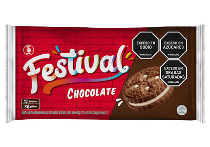 Galletas Festival Chocolate 12 Paquetes 6 Und