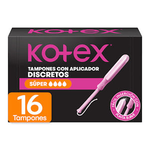 Tampones Kotex Super Con Aplicador 16 Unds