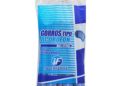 Gorro Acordeon Azul 12 Und Inverfarama