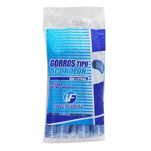 Gorro Acordeon Azul 12 Und Inverfarama