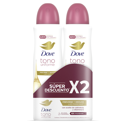2 Desodorante Dove Clincal Spray Tono Uniforme 150Ml