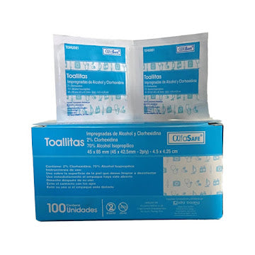 Toallitas Alcohol Isopropilico Clorhexid.100Un
