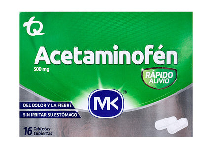 Acetaminofen 500 Mg 16 Tbs Mk