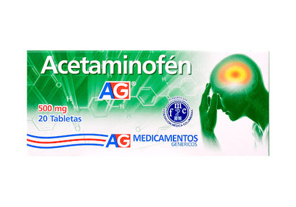 Acetaminofen 500 Mg 20 Tabletas Ag