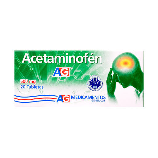 Acetaminofen 500 Mg 20 Tabletas Ag