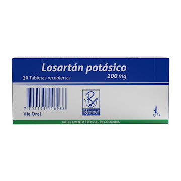 Losartan 100 Mg 30 Tabletas Recubiertas