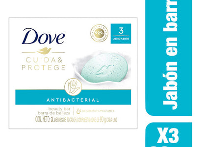 3 Jabones Dove Cuida Protege 90 Gramos