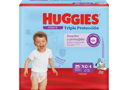Pañales Huggies Triple Protección Pants Etapa 4Xg 25U