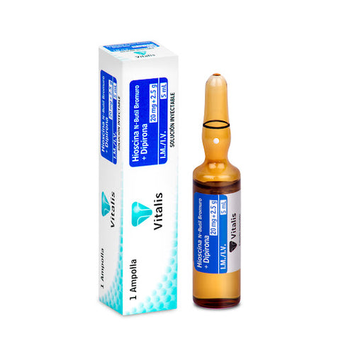 Hioscina+Dipirona 20Mg+2.5G/5Ml 1 Ampolla Vt