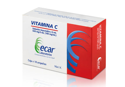 Vitamina C InyEcartable 5 Ml 10 Ampollas Ecar