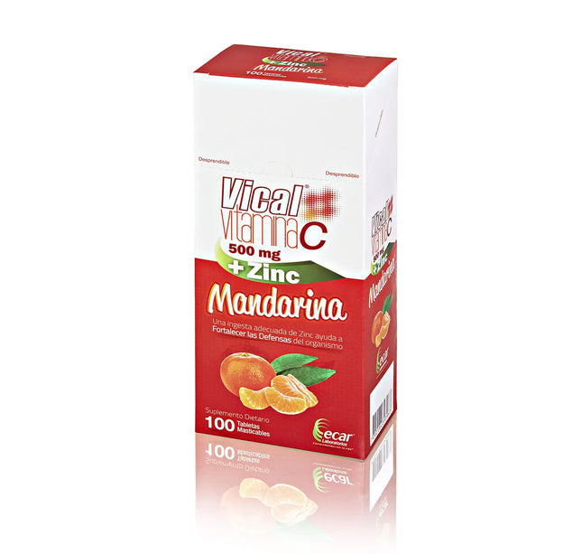Vical Vitamina C 500Mg+Zinc Mandarina 100 Tbs