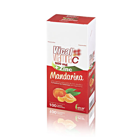 Vical Vitamina C 500Mg+Zinc Mandarina 100 Tbs