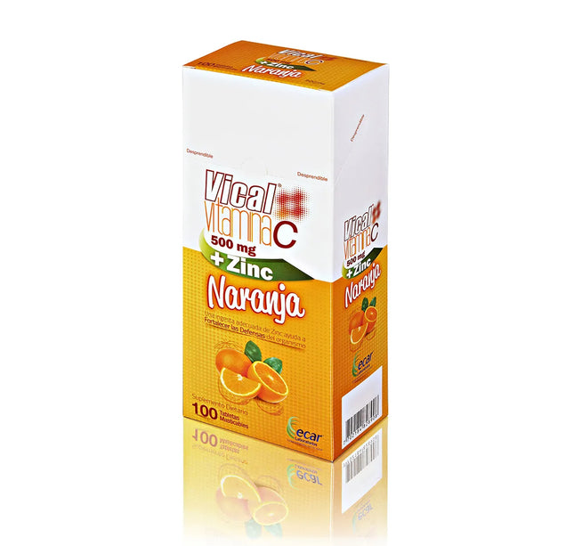 Vical Vitamina C 500Mg+Zinc Naranja 100 Tbs