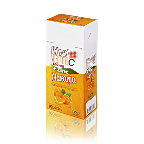 Vical Vitamina C 500Mg+Zinc Naranja 100 Tbs