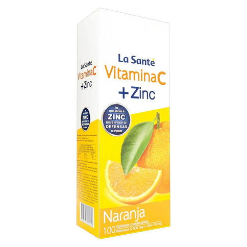 Vitamina C 500Mg + Zinc Naranja 100Tbs Mast