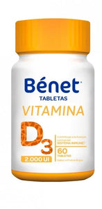 Vitamina D3 2000 Ui Benet 60 Tabs